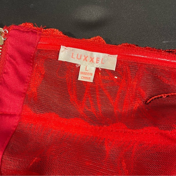 Luxxel Vibrant Red sequin fringe hoco Dress large - Picture 4 of 6